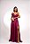 VESTIDO LONGO ZIBELINE DE ALCINHA DRAPEADO NO PEITO COM FENDA  FUCSIA - Imagem 1
