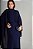 VESTIDO CREPE ALCINHA COM DECOTE V CAPA GOLA ALTA AZUL MARINHO - Imagem 2