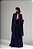 VESTIDO CREPE ALCINHA COM DECOTE V CAPA GOLA ALTA AZUL MARINHO - Imagem 3