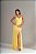 VESTIDO CREPE ALCINHA COM DECOTE V CAPA GOLA ALTA AMARELO - Imagem 2