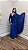 VESTIDO CREPE COM MANGA CAPA DETALHE TULE NO DECOTE DRAPEADO NA LATERAL AZUL BIC - Imagem 1