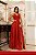 VESTIDO ZIBELINE TOMARA QUE CAIA DECOTE EM V COM BUSTO DRAPEADO VERMELHO - Imagem 1
