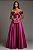 VESTIDO ZIBELINE ALÇA DUPLA COM BUSTO DRAPEADO ESTILO CORPETE FUCSIA - Imagem 1