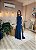 VESTIDO CREPE ALCINHA COM CAPA DIVERSA AZUL MARINHO - Imagem 1