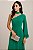 VESTIDO LONGO OMBRO SÓ COM DETALHE PLUMA NA MANGA VERDE ESMERALDA - Imagem 2