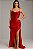 VESTIDO LONGO PRADA COM ELASTANO ALCINHA COM AMARRAÇÃO NAS  COSTAS FENDA LATERAL VERMELHO - Imagem 1