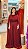 VESTIDO LONGO MICROTUILE COM BRILO COM MANGA CAPA  MARSALA - Imagem 1