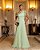 VESTIDO CHIFFON COM DETALHE BABADO OMBRO SÓ SAIA PLISSADA  VERDE CLARO - Imagem 1