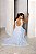 VESTIDO LONGO GOLA ALTA COM BORDADO DETALHE BABADO VERTICAL DOS LADOS AZUL SERENITY - Imagem 2