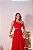 VESTIDO LONGO OMBRO SÓ COM DETALHE FLOR ABAIXO DO BUSTO SAIA COM CAMADAS VERMELHO - Imagem 2