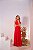 VESTIDO LONGO OMBRO SÓ COM DETALHE FLOR ABAIXO DO BUSTO SAIA COM CAMADAS VERMELHO - Imagem 3