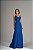 VESTIDO CREPE ALCINHA COM DECOTE V CAPA GOLA ALTA AZUL ROYAL - Imagem 2
