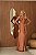 VESTIDO ZIBELINE TOMARA QUE CAIA COM DETALHE DRAPEADO NO BUSTO SAIA COM FENDA TERRACOTA - Imagem 1