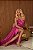 VESTIDO ZIBELINE TOMARA QUE CAIA COM DETALHE DRAPEADO NO BUSTO SAIA COM FENDA FUCSIA - Imagem 3