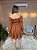 VESTIDO CURTO COM MANGA DETALHE LASTEX NO BUSTO E COSTAS MARROM - Imagem 2
