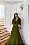 VESTIDO LONGO PLISSADO COM MANGA PLUSADA A VERDE OLIVA - Imagem 1