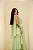 VESTIDO LONGO CHIFFON COM ECHARPE DETALHE PEPLUM COM CAMADAS VERDE MENTA - Imagem 3