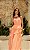 VESTIDO LONGO CHIFFON COM ECHARPE DETALHE PEPLUM COM CAMADAS CORAL - Imagem 2