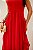 VESTIDO LONGO ALCINHA CHIFFON BABADOS NA LATERAL COM DECOTE V VERMELHO - Imagem 2