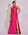 VESTIDO ZIBELINE LONGO GOLA TRANSPASSADA EFEITO DRAPEADO SOBRE O BUSTO PINK - Imagem 1