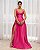 VESTIDO ZIBELINE LONGO ALCINHA COM SAIA AMPLA  E ESTRUTURADA DECOTE V PINK - Imagem 1