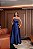 VESTIDO ZIBELINE LONGO TOMARA QUE CAIA COM DETALHE DRAPEADO ABAIXO DO BUSTO COM FENDA AZUL MARINHO - Imagem 1