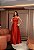 VESTIDO ZIBELINE LONGO TOMARA QUE CAIA COM DETALHE DRAPEADO ABAIXO DO BUSTO COM FENDA VERMELHO - Imagem 1