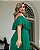 VESTIDO LONGO CHIFFON COM MANGA CAPA E FENDA NA LATERAL VERDE ESMERALDA - Imagem 2