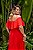 VESTIDO LONGO CHIFFON COM MANGA CAPA E FENDA NA LATERAL VERMELHO - Imagem 2