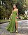 VESTIDO LONGO CREPE SEDA ALCINHA BUSTO DRAPEADO VERDE CLARO - Imagem 1