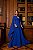 VESTIDO LONGO CHIFFON PLISSADO ALCINHA CAPA AZUL ROYAL - Imagem 1