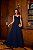 VESTIDO LONGO CHIFFON PLISSADO ALCINHA CAPA AZUL MARINHO - Imagem 2