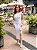 VESTIDO MIDI OMBRO SÓ COM CAIMENTO DRAPEADO LATERAL BRANCO - Imagem 1