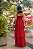 VESTIDO LONGO ALCINHA BABADO TRÊS MARIAS COM LASTEX NAS COSTAS VERMELHO - Imagem 2