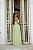 VESTIDO LONGO CHIFFON DRAPEADO CENTRAL NO BUSTO SAIA FLUIDA COM CAMADAS ASSIMÉTRICAS VERDE MENTA - Imagem 3