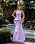 VESTIDO LONGO ZIBELINE  TOMARA DECOTE CORAÇÃO QUE CAIA COM PEPLUM LILÁS - Imagem 1