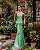VESTIDO LONGO ZIBELINE  TOMARA DECOTE CORAÇÃO QUE CAIA COM PEPLUM VERDE MENTA - Imagem 3