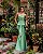 VESTIDO LONGO ZIBELINE  TOMARA DECOTE CORAÇÃO QUE CAIA COM PEPLUM VERDE MENTA - Imagem 1
