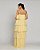 VESTIDO LONGO CHIFFON CAMADAS SOBREPOSTAS 2 EM 1 LONGO E CURTO AMARELO MANTEIGA - Imagem 3