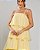 VESTIDO LONGO CHIFFON CAMADAS SOBREPOSTAS 2 EM 1 LONGO E CURTO AMARELO MANTEIGA - Imagem 2