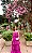 VESTIDO LONGO CHIFFON CAMADAS SOBREPOSTAS 2 EM 1 LONGO E CURTO FUCSIA - Imagem 1