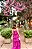 VESTIDO LONGO CHIFFON CAMADAS SOBREPOSTAS 2 EM 1 LONGO E CURTO FUCSIA - Imagem 3