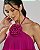 VESTIDO LONGO FRENTE ÚNICA COM BABADOS TRÊS MARIAS DETALHE FLOR FUCSIA - Imagem 2