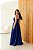 VESTIDO LONGO ZIBELINE TOMARA QUE CAIA FAIXA ACINTURADA E FENDA AZUL ROYAL - Imagem 2
