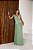 VESTIDO LONGO MICROTULE COM DECOTE V ACINTURADO VERDE MENTA - Imagem 1