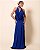 VESTIDO LONGO GOLA BOBA SEDA AZUL MARINHO - Imagem 1