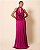 VESTIDO LONGO SEDA GOLA BOBA FUCSIA - Imagem 1