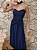 VESTIDO LONGO CHIFFON COM DECOTE V PLISSADO COM DETALHE NA CINTURA AZUL MARINHO - Imagem 2