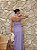 VESTIDO LONGO CHIFFON COM DECOTE V PLISSADO COM DETALHE NA CINTURA LILÁS - Imagem 3