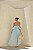 VESTIDO MIDI CHIFFON ALÇAS CAIDAS FRENTE CURTA E CALDA MÉDIA AZUL SERENITY - Imagem 3